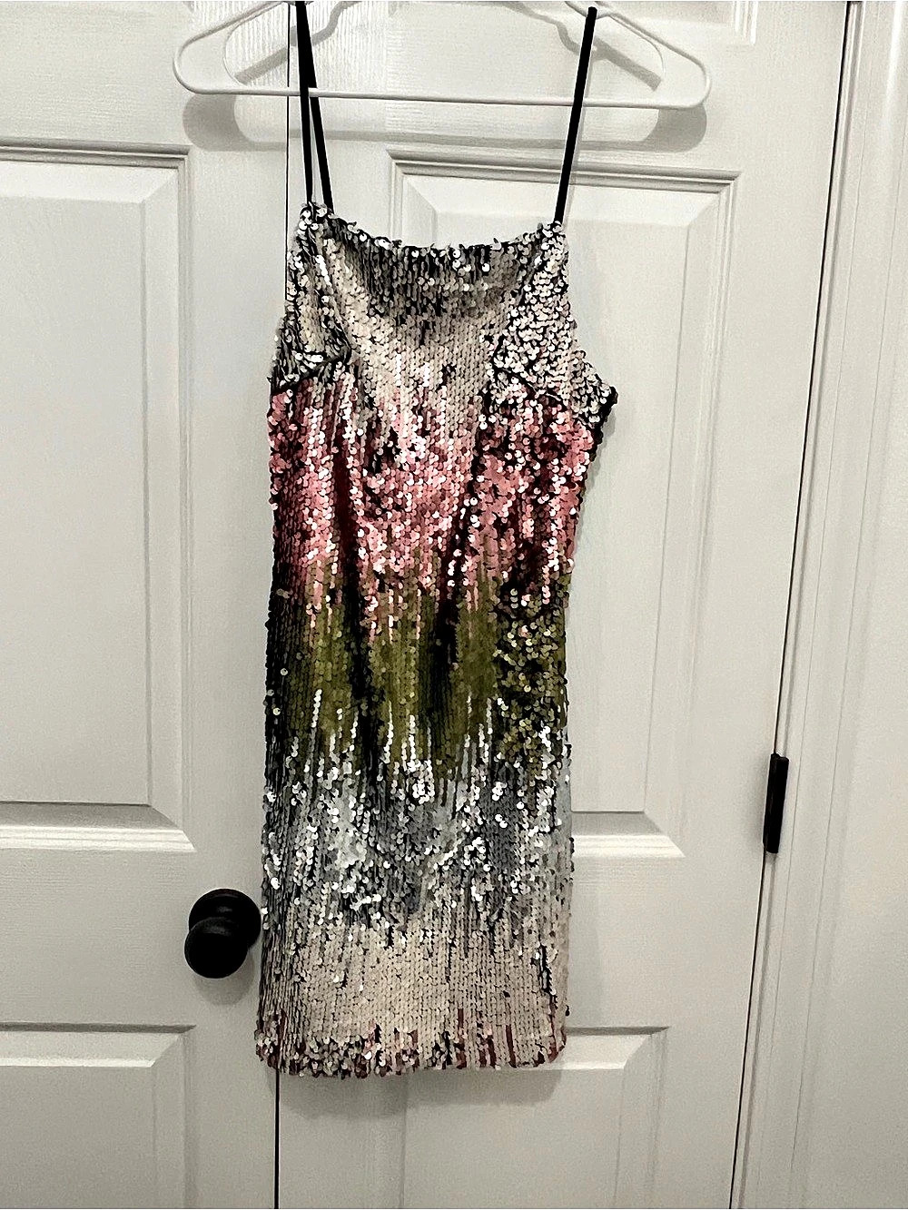 New Year's Eve Sequin Dress Color Block Sequin Mini Dress NWT